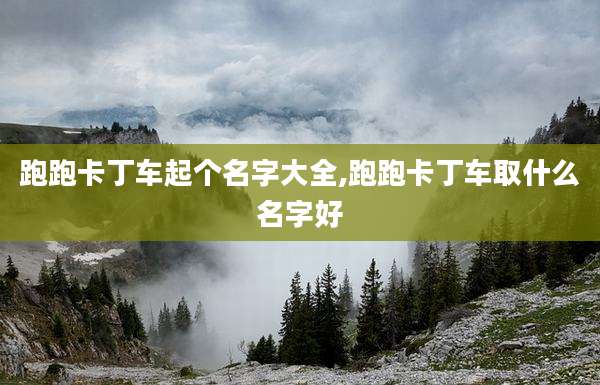 跑跑卡丁车起个名字大全,跑跑卡丁车取什么名字好