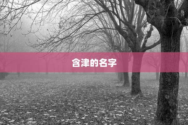 含津的名字