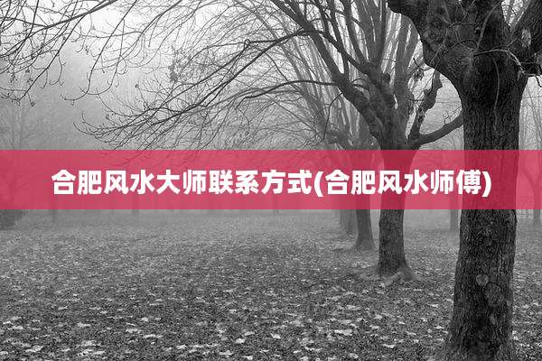 合肥风水大师联系方式(合肥风水师傅)