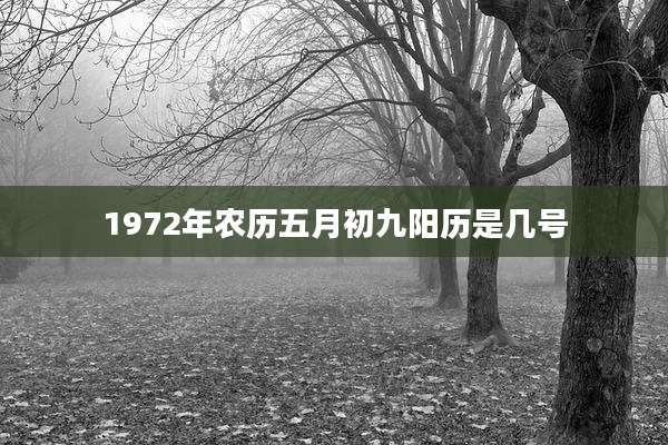1972年农历五月初九阳历是几号