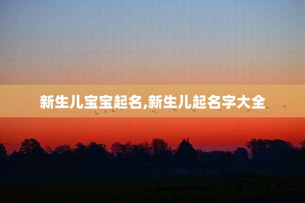 新生儿宝宝起名,新生儿起名字大全