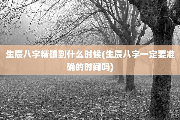 生辰八字精确到什么时候(生辰八字一定要准确的时间吗)