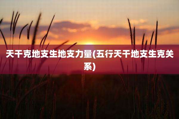 天干克地支生地支力量(五行天干地支生克关系)