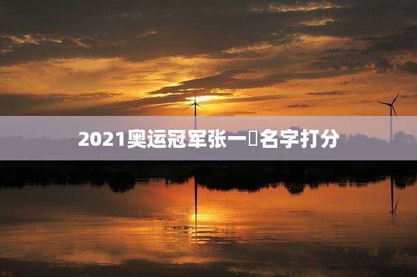 2021奥运冠军张一璠名字打分