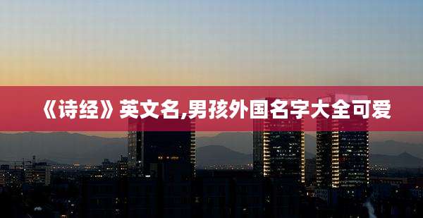 《诗经》英文名,男孩外国名字大全可爱
