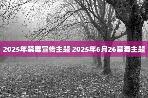 2025年禁毒宣传主题 2025年6月26禁毒主题