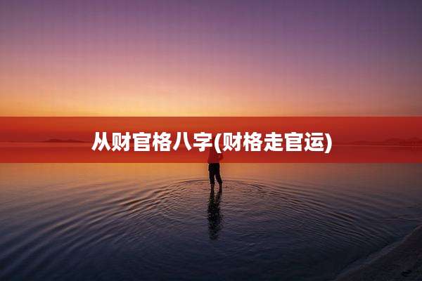 从财官格八字(财格走官运)