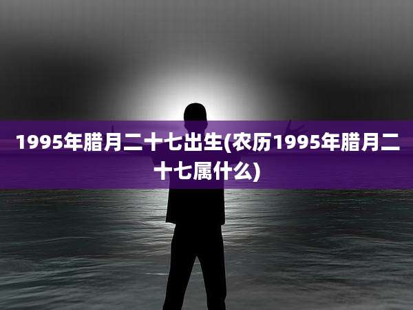 1995年腊月二十七出生(农历1995年腊月二十七属什么)