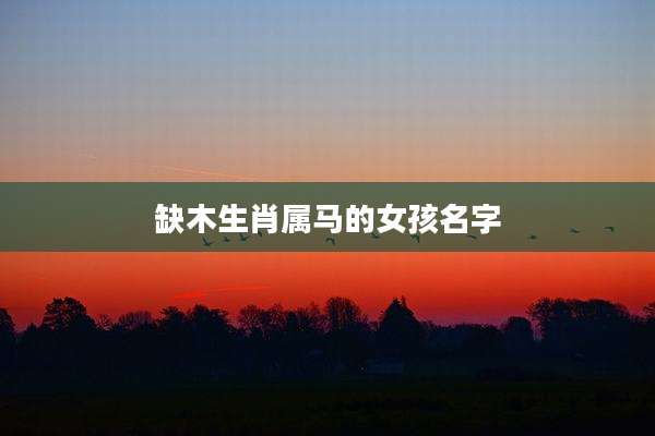 缺木生肖属马的女孩名字