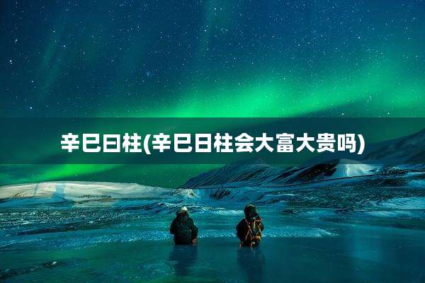 辛巳曰柱(辛巳日柱会大富大贵吗)