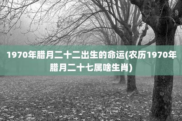 1970年腊月二十二出生的命运(农历1970年腊月二十七属啥生肖)