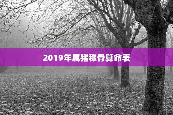 2019年属猪称骨算命表