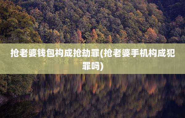 抢老婆钱包构成抢劫罪(抢老婆手机构成犯罪吗)