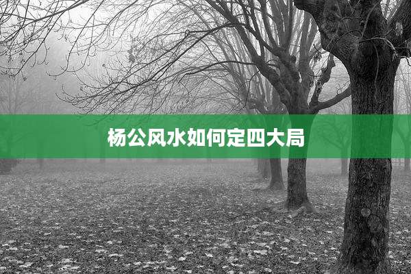 杨公风水如何定四大局