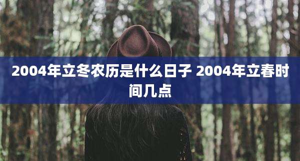 2004年立冬农历是什么日子 2004年立春时间几点