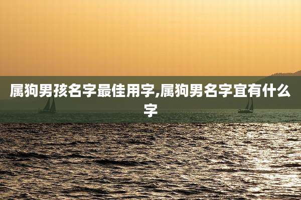 属狗男孩名字最佳用字,属狗男名字宜有什么字