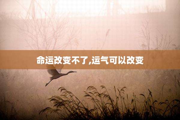 命运改变不了,运气可以改变