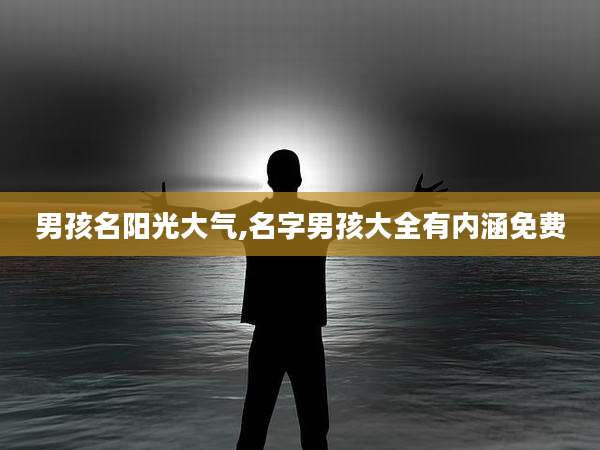 男孩名阳光大气,名字男孩大全有内涵免费