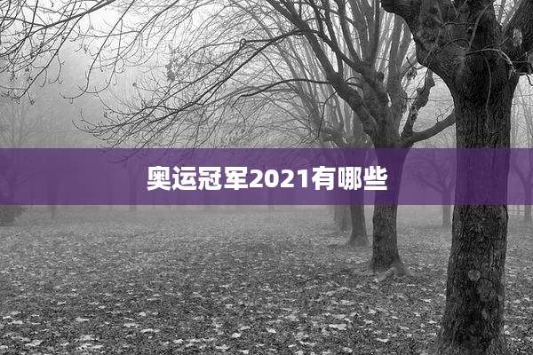 奥运冠军2021有哪些