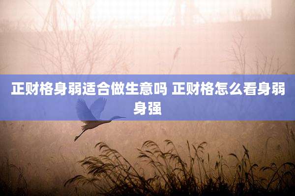 正财格身弱适合做生意吗 正财格怎么看身弱身强