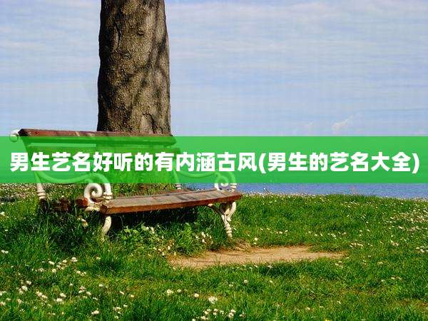 男生艺名好听的有内涵古风(男生的艺名大全)