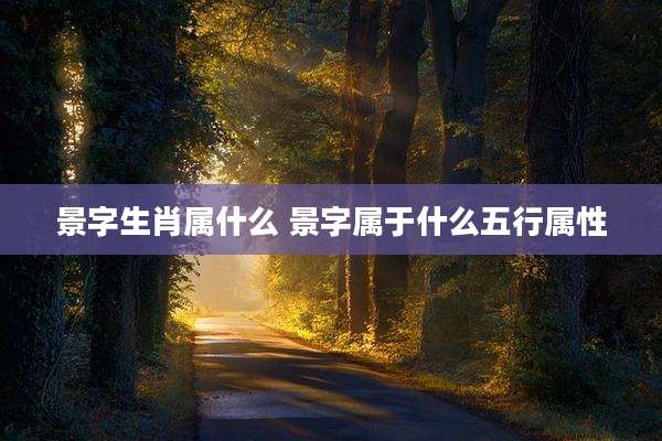 景字生肖属什么 景字属于什么五行属性