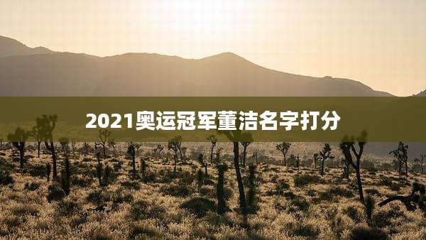 2021奥运冠军董洁名字打分