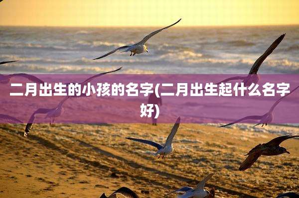 二月出生的小孩的名字(二月出生起什么名字好)