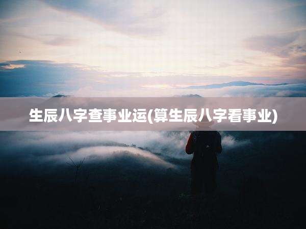 生辰八字查事业运(算生辰八字看事业)