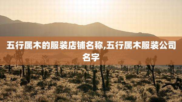 五行属木的服装店铺名称,五行属木服装公司名字