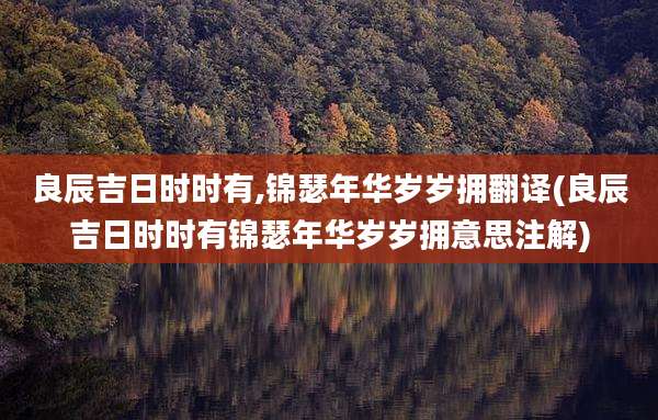 良辰吉日时时有,锦瑟年华岁岁拥翻译(良辰吉日时时有锦瑟年华岁岁拥意思注解)