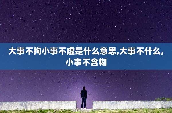 大事不拘小事不虚是什么意思,大事不什么,小事不含糊
