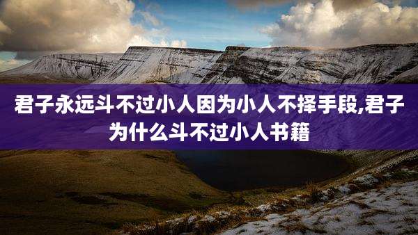 君子永远斗不过小人因为小人不择手段,君子为什么斗不过小人书籍