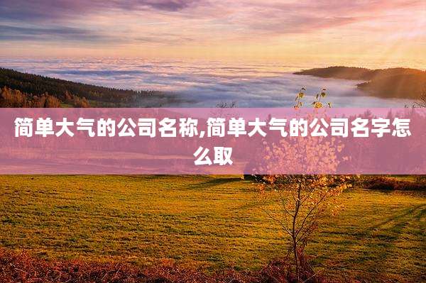 简单大气的公司名称,简单大气的公司名字怎么取
