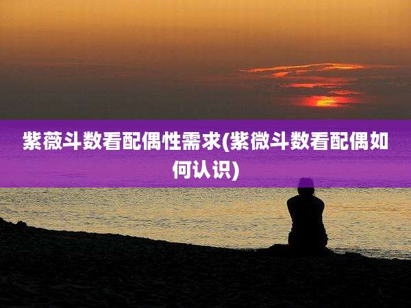 紫薇斗数看配偶性需求(紫微斗数看配偶如何认识)