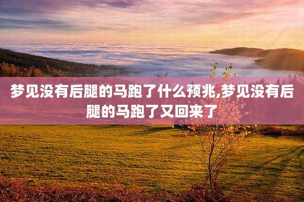 梦见没有后腿的马跑了什么预兆,梦见没有后腿的马跑了又回来了