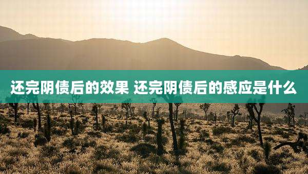 还完阴债后的效果 还完阴债后的感应是什么
