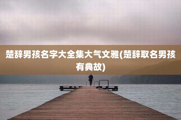 楚辞男孩名字大全集大气文雅(楚辞取名男孩有典故)