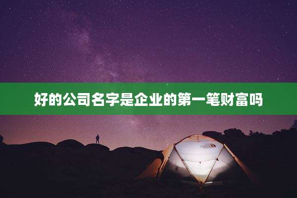 好的公司名字是企业的第一笔财富吗