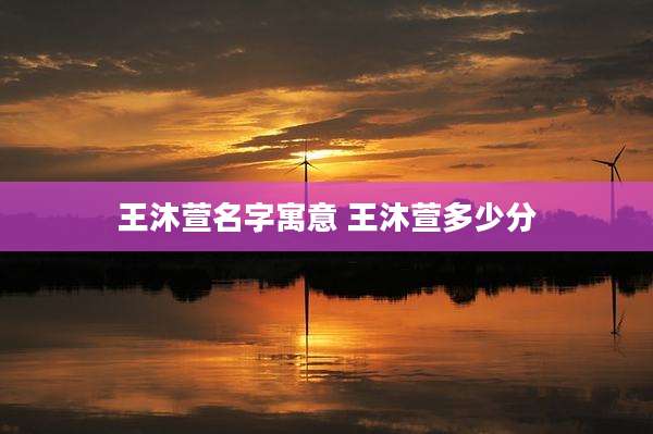 王沐萱名字寓意 王沐萱多少分