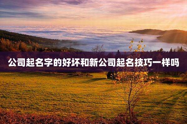 公司起名字的好坏和新公司起名技巧一样吗