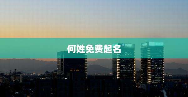 何姓免费起名