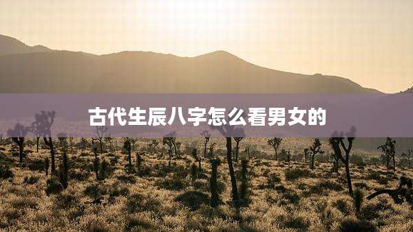 古代生辰八字怎么看男女的