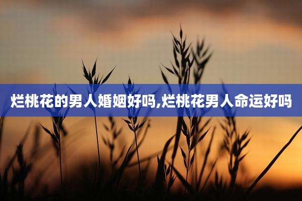 烂桃花的男人婚姻好吗,烂桃花男人命运好吗