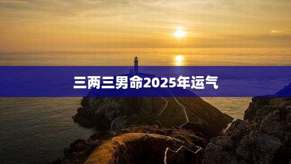 三两三男命2025年运气