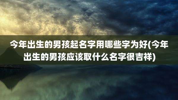 今年出生的男孩起名字用哪些字为好(今年出生的男孩应该取什么名字很吉祥)