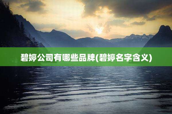 碧婷公司有哪些品牌(碧婷名字含义)