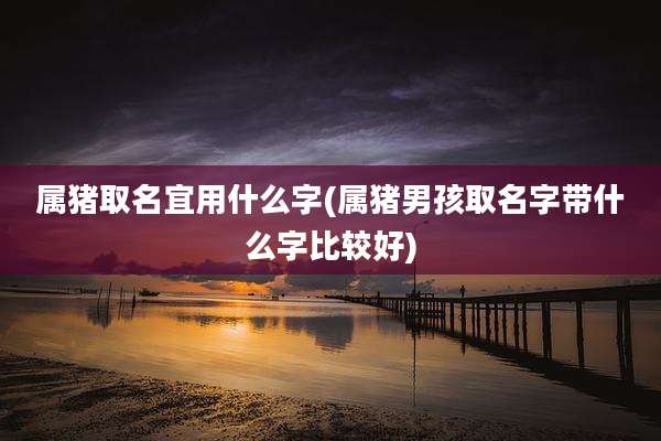 属猪取名宜用什么字(属猪男孩取名字带什么字比较好)