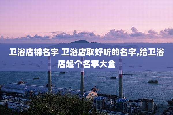 卫浴店铺名字 卫浴店取好听的名字,给卫浴店起个名字大全
