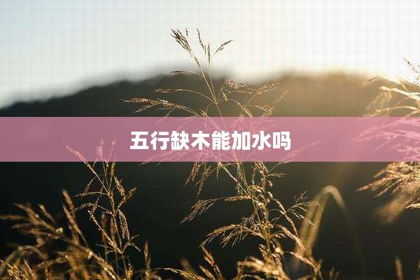 五行缺木能加水吗